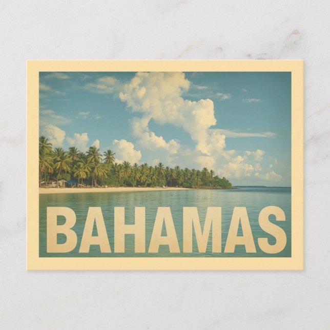 Vintage Bahamas-Reise Postkarte (Vorderseite)