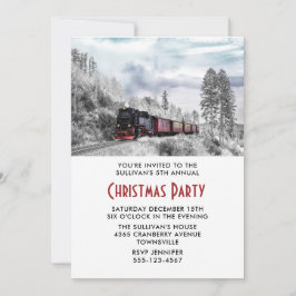 Vintage Bahn Winter Landschaft Weihnachten Party Einladung