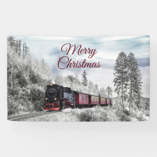 Vintage Bahn Winterweihnachtszene Banner