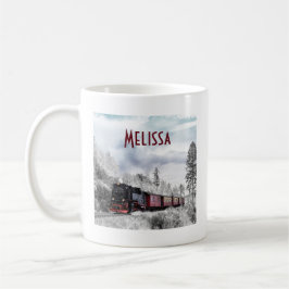 Vintage Bahn Winterweihnachtszene Kaffeetasse