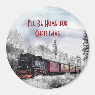 Vintage Bahn Winterweihnachtszene Magnet