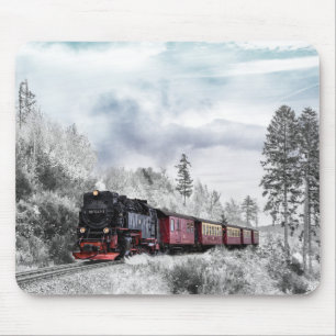 Vintage Bahn Winterweihnachtszene Mousepad
