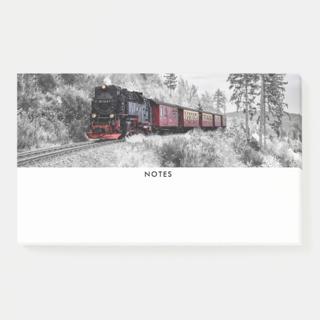 Vintage Bahn Winterweihnachtszene Post-it Klebezettel (Vorderseite)