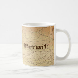 Vintage Bahnlinienkarte mit Funny Text Tasse