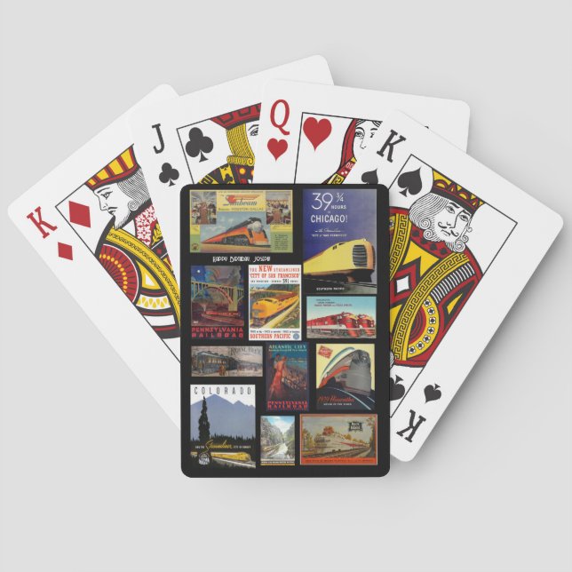 Vintage Bahnwerbekarten Spielkarten (Rückseite)