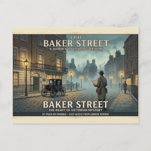 Vintage Baker Street London Reiseplakat Postkarte