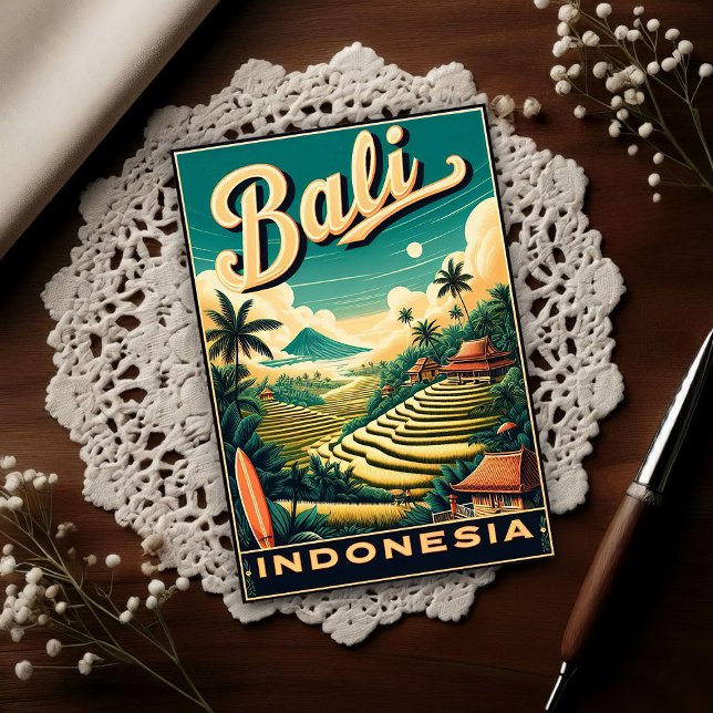 Vintage Bali, Indonesia Travel  Postkarte (Von Creator hochgeladen)