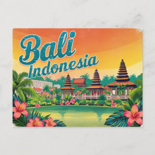 Vintage Bali, Indonesien Postkarte