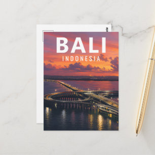 Vintage-Bali-Postkarte – Bali-Mandara-Mautstraße Postkarte