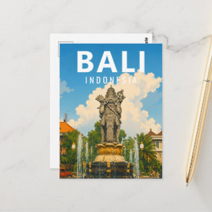 Vintage-Bali-Postkarte – Catur Muka Monument Postkarte