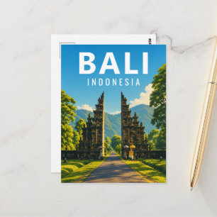 Vintage-Bali-Postkarte – Handara-Tor Postkarte
