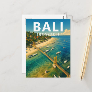 Vintage-Bali-Postkarte – Nusa-Lembongan-Brücke Postkarte