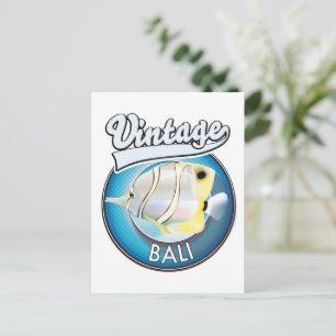 Vintage-Bali-Retro-Logo Postkarte