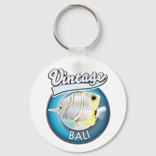 Vintage-Bali-Retro-Logo Schlüsselanhänger