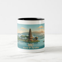 Vintage Bali Ulun Danu Beratan Lake Temple Travel