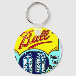 Vintage Ball-Frucht-Glas-Gummi-Ring-Kasten-Gläser Schlüsselanhänger
