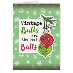 Vintage Bälle sind die besten.. Weihnachtskarte