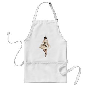 Vintage Ballerina Dunkle Farben Schürze