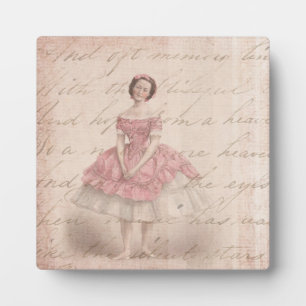 Vintage Ballerina Girl in einem rosa Tutu Fotoplatte
