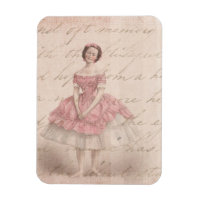 Vintage Ballerina Girl in einem rosa Tutu
