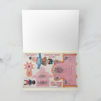 Vintage Ballerina-Papierpuppenkarte Karte