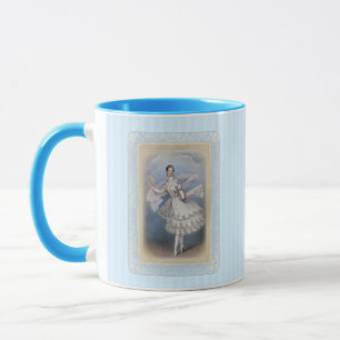 Vintage-Ballerina Soft Aqua Blau Kaffeetasse
