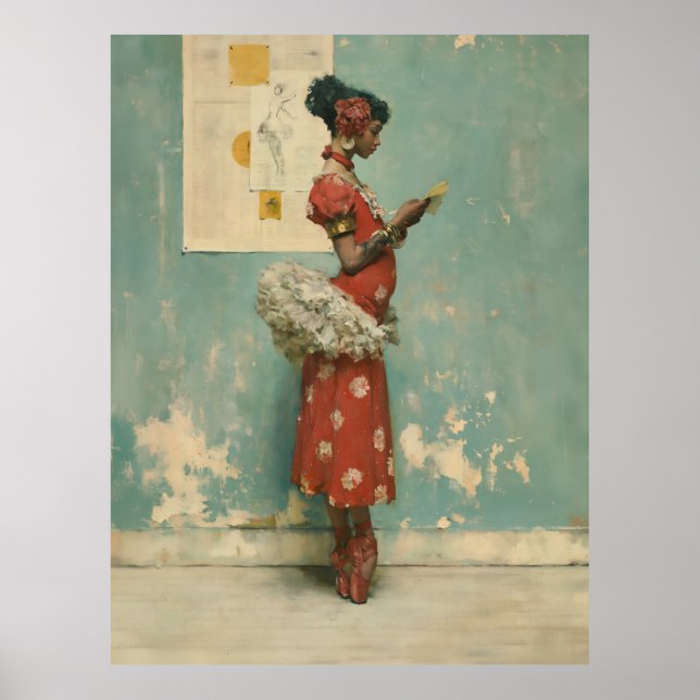 Vintage Ballet-Eleganz  Poster (Vorne)