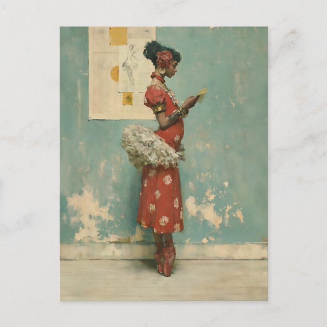 Vintage Ballet Eleganz  Postkarte (Vorderseite)