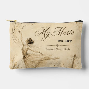 Vintage-Ballett-Musik-Kosmetiktasche Zubehörtasche