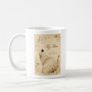 Vintage-Ballett-Musik-Tasse Editierbar Kaffeetasse