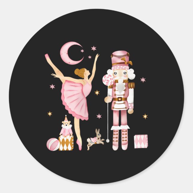 Vintage Ballettnahrung Weihnachten Weihnachten Wei Runder Aufkleber (Vorderseite)