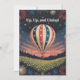 Vintage Balloon & Fireworks Celebration Invite