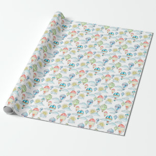 Vintage Balloons: Whimsical Watercolor Nahtlos. Geschenkpapier