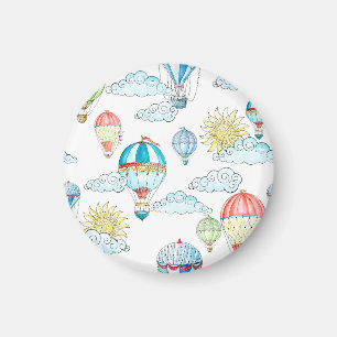 Vintage Balloons: Whimsical Watercolor Nahtlos. Magnet