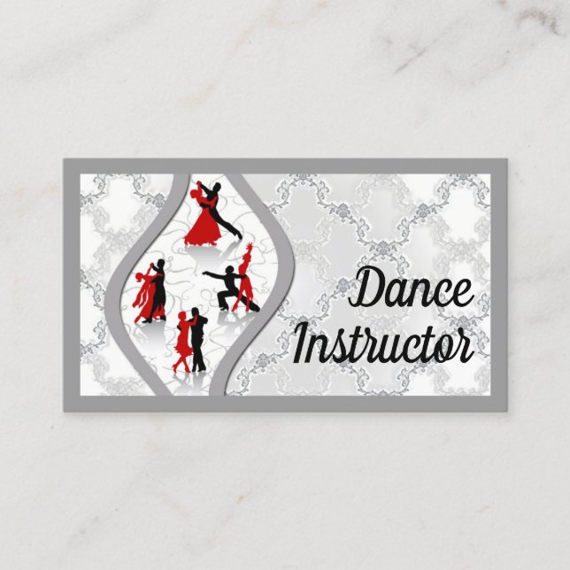Vintage Ballroom Dance Teacher Business Card Visitenkarte (Vorderseite)
