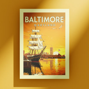Vintage Baltimore Maryland Postkarte