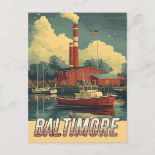 Vintage Baltimore Maryland Postkarte