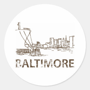 Vintage Baltimore Runder Aufkleber