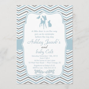 Vintage-Bambi-Hirsch-Wald-Baby-Shower-Einladung Einladung