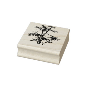 Vintage Bambus-WaldIllustration Gummistempel
