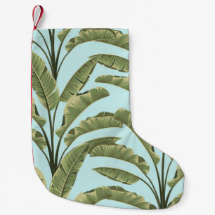 Vintage Banana-Blätter: tropisch nahtlos. Kleiner Weihnachtsstrumpf