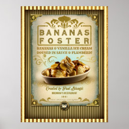 Vintage Banana Foster New Orleans Unterkunft Poster