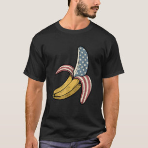 Vintage-Banane-amerikanische Flagge Retro-Grafik-A T-Shirt