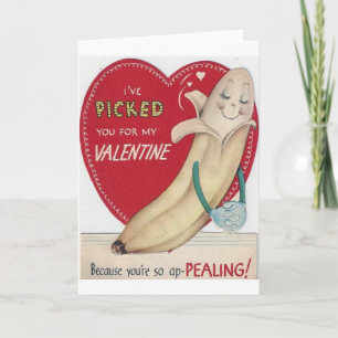 Vintage-Bananen-Valentinstagskarte Feiertagskarte