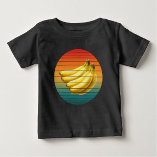 Vintage-Bananenfrüchte gesunde vegane Lebensmittel Baby T-shirt