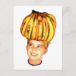 Vintage Bananenkopfmädchen Postkarte