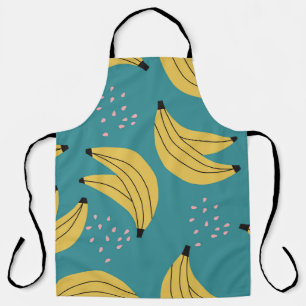 Vintage-Bananenmuster, blauer Hintergrund. Schürze