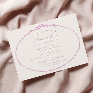 Vintage-Band Rosa Elegantes Mädchen-Baby-Shower Einladung