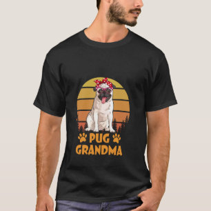 Vintage-Bandana Weiße Pug-Oma Hundebesitzerin Mutt T-Shirt