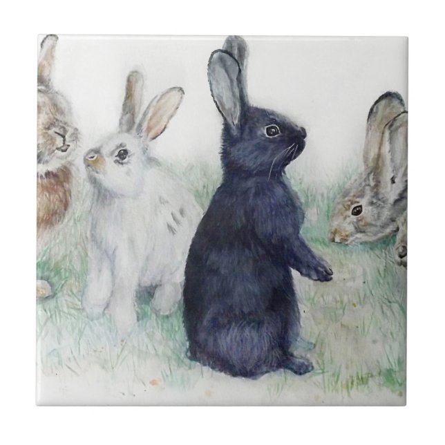 Vintage Banden, glückliche Ostern Fliese (Vorderseite)